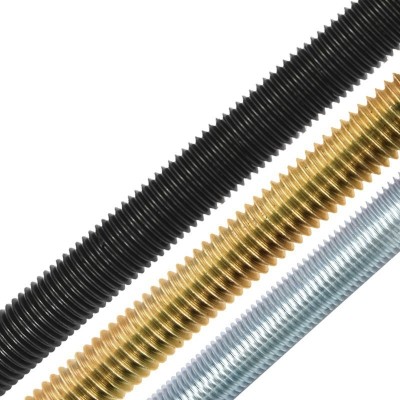 304不锈钢4.8 8.8级镀锌牙条白锌螺杆彩锌丝杆黑色高强度通丝螺柱